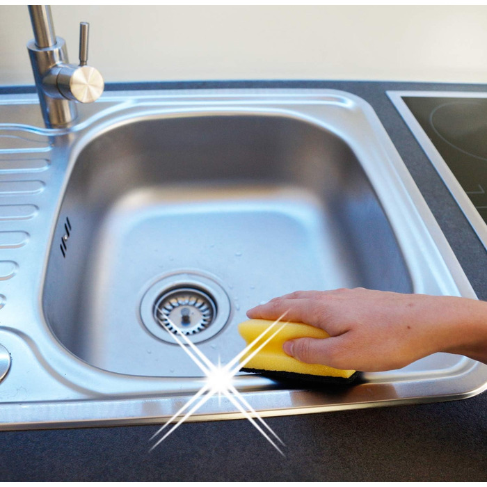 Губка для миття посуду, набір 10 предметів, жовтий/чорний Sonty