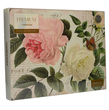Набор пробковых подставок под тарелки CreativeTops Rose Garden 30 x 23 см, 6 шт.