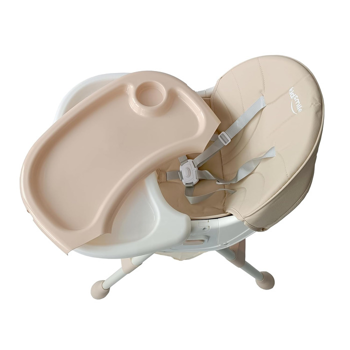Дитячий стільчик для годування 4 в 1 від 6 місяців з підставкою для ніг бежевий BDW