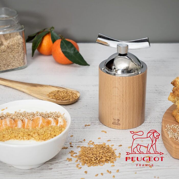 Высококачественная мельница для специй Ручная изготовлена из сертифицированной PEFC древесины и нержавеющей стали I Кухонные аксессуары I (Льняная мельница), 16