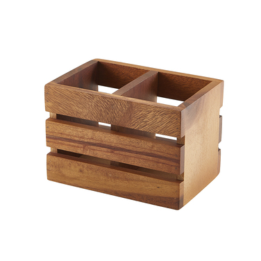 Підставка для столових приладів, 2 відділення, дерево, акація, GenWare