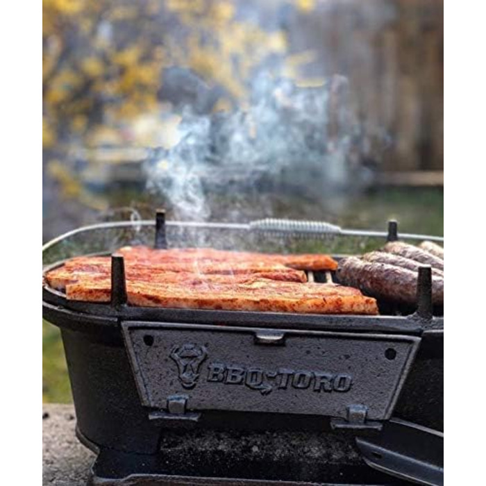 Чавунна каструля-гриль з решіткою для гриля 50 x 25 x 23 см BBQ-Toro