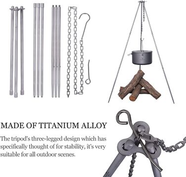 Титановый штатив для кемпингового костра Boundless Voyage
