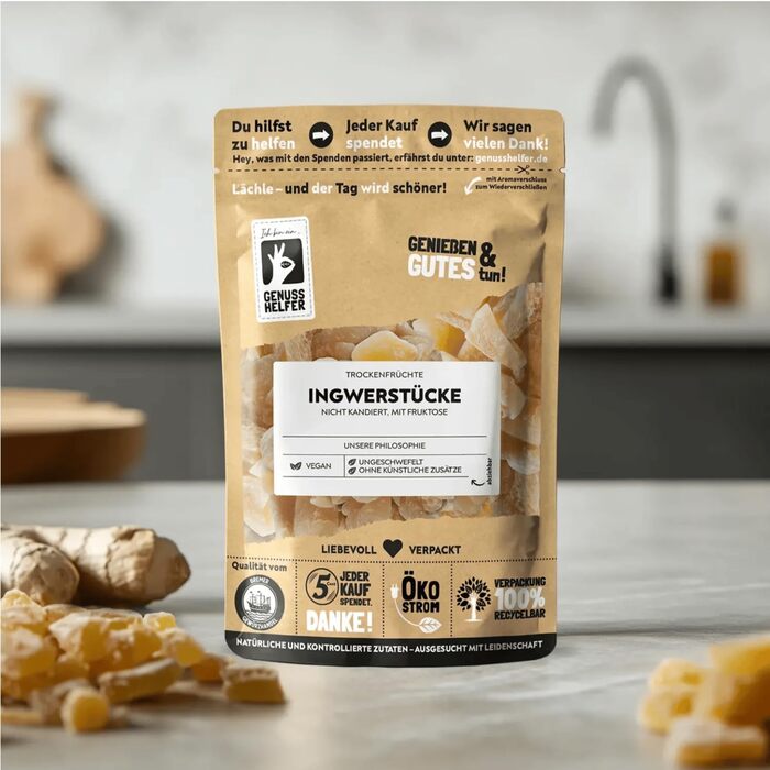 Шматочки імбиру з гострим смаком та фруктозою 3 x 200 г Bremer Gewürzhandel