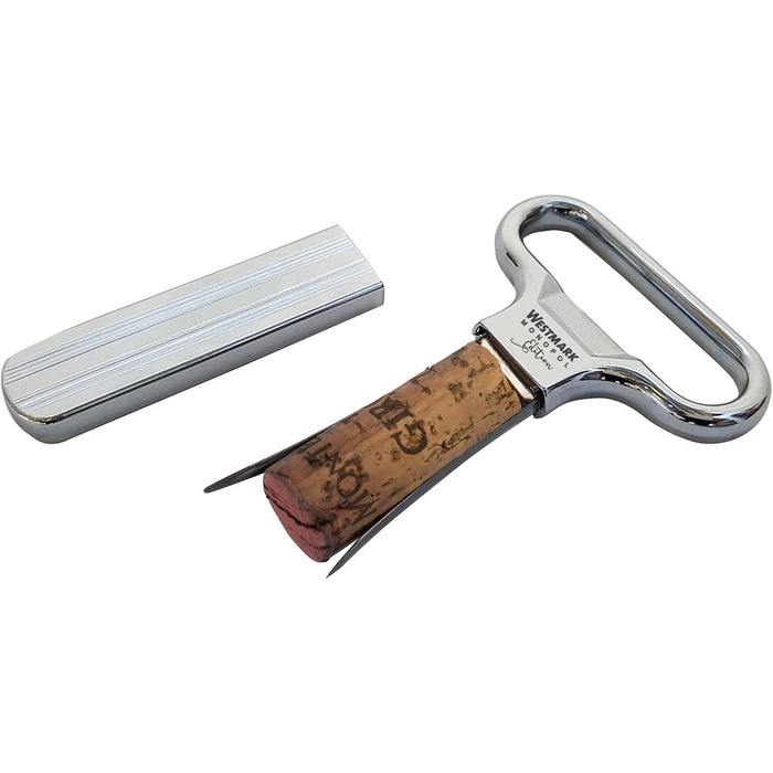 Штопор Westmark Blade / Clasp, вкл. открывалку для бутылок, литой под давлением цинк/сталь, Ah-So, серебристый, 6285556C (хромированный, декоратор и укупорка 5 винных наливов)