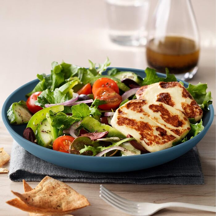 Набор пластиковой посуды для кемпинга на 4 персоны, 17 предметов, синий Odoland