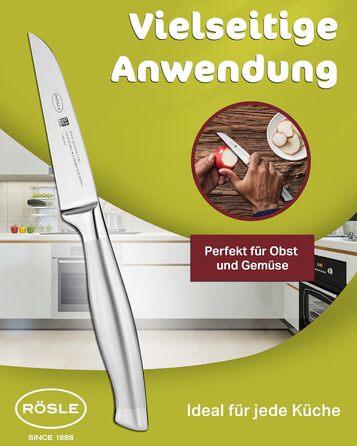 Високоякісний кухонний ніж 20 см для м&39яса, риби, птиці та овочів, нержавіюча сталь 18/10, ергономічна срібна ручка, гострий ніж для кухні (овочевий ніж)