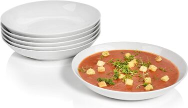 Столовий сервіз, білий, порцеляна (набір тарілок для супу 6 шт. на 6 персон) Sänger New Port