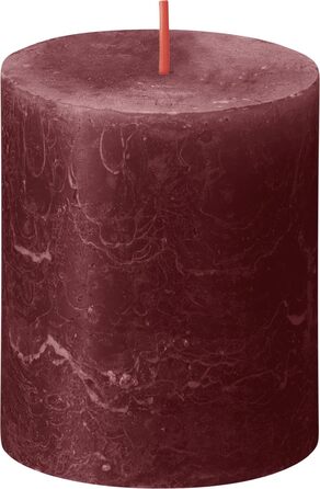 Свічки Bolsius Rustic Pillar - Оливково-зелені - Набір з 4 шт. - Декоративні побутові свічки - Час горіння 60 годин - Без запаху - Натуральний рослинний віск - Без пальмової олії - Оливково-зелені (8 x 7 см, темно-червоні)