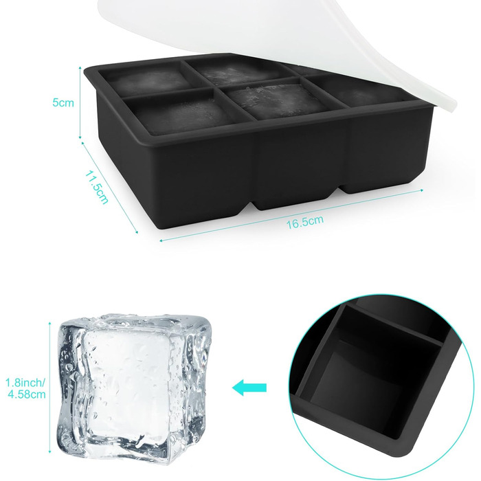 Форма для льоду 2 шт на 12 відділень чорний JOPHEK