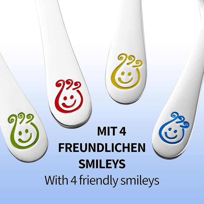 Дитячі столові прибори Смайлик, набір 4 предмети Koru Kids