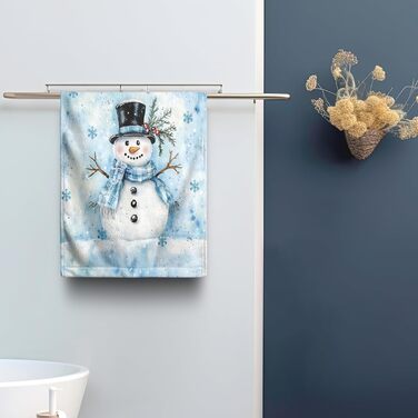 Різдвяні кухонні рушники Kwlegh, рушник для рук, різдвяна ялинка, цукерка-тростина, сніжинка, рушник для пальців, набір з 2 шт. , милий чоловічий банний рушник, високопоглинаючі рушники, 36 x (різдвяний сніговик)