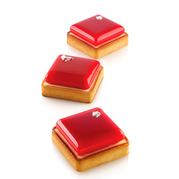 KIT TARTE RING SQUARE 80x80 MM Форма силіконова 67 x 67 h15 mm + 6 квадратних кілець  (80 x 80 h20 m