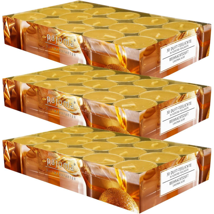 Ароматизованих чайних свічок 3x30 шт. ароматизовані свічки багато ароматів на вибір висота 1,5 см, Ø 3,5 см (різдвяний аромат, 3 x 30 шт. у упаковці), 90