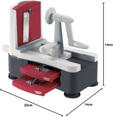Ручний спіральний різак для овочів Westmark з 2 ріжучими конусами та фіксатором, нержавіюча сталь/пластик, антрацит/червоний, 11622260 (Spiromat)