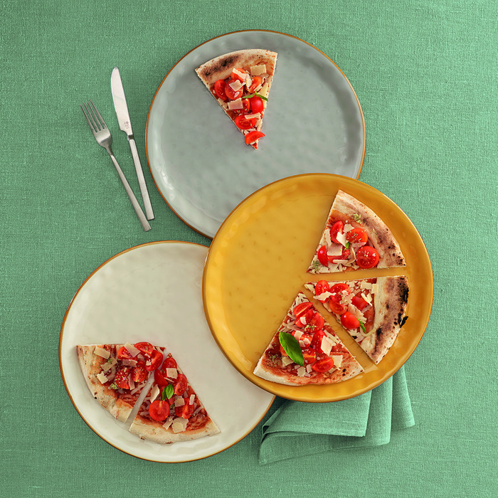 Блюдо сервировочное круглое Rose&Tulpani Milano CONCERTO OCRA, керамогранит, охра, диам. 32 см