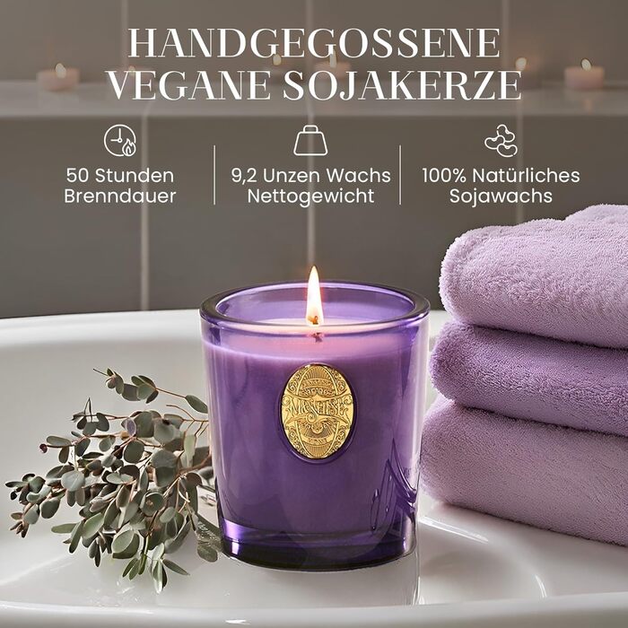 Ароматна свічка M&SENSE Лісова хатина, ароматичні свічки у склянці, натуральна соєва свічка, час горіння 55 годин, подарункові свічки для жінок та чоловіків, подарункова свічка (ягідний насичений, 260 г)