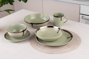 Тарілка десертна Ardesto Liguria Green bay, 19см, кераміка, зелений