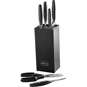 Набір ножів з дерев'яним блоком, 7 предметів, чорний Cuisine Rosle