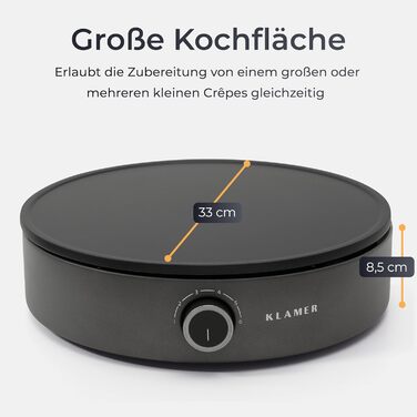 Млинниця електрична 33 см, 1500 Вт Klamer