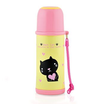 Термос дитячий для чаю Fissman 480 мл чорний Кошеня (9693)