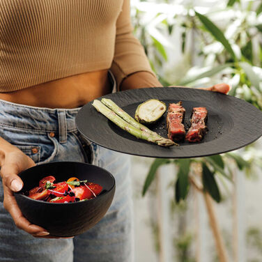 Набор посуды 12 предметов, черный Manufacture Rock Villeroy & Boch