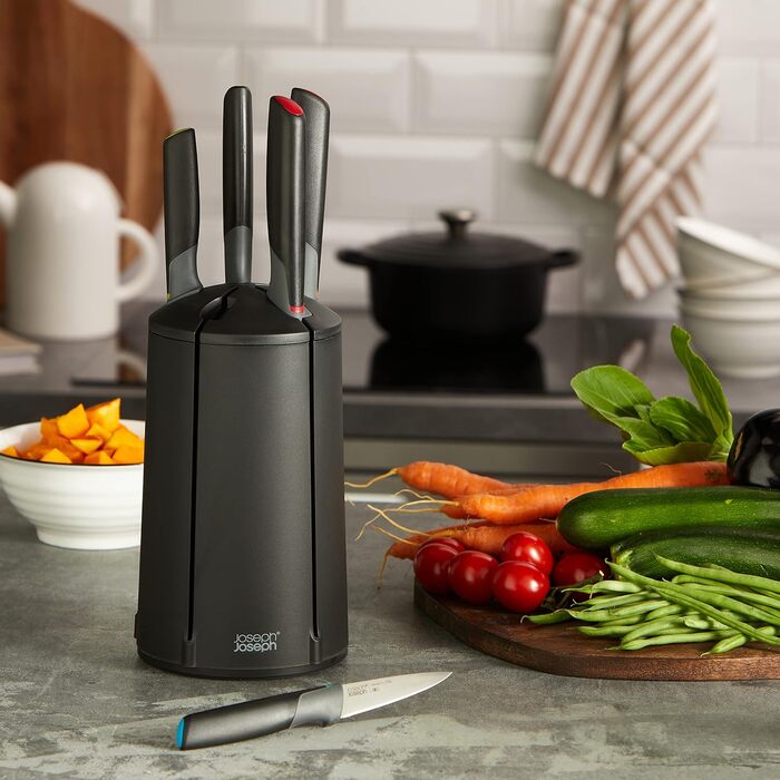 Набір ножів, 5 предметів з підставкою, чорний Elevate Carousel Joseph Joseph
