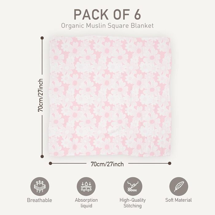 Набор из 6 полотенец для детей 70 х 70 см GLLQUEN BABY