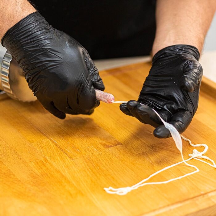 Натуральна оболонка для ковбас Натуральна оболонка вищого сорту для домашньої ковбаси, ялівцевої ковбаси, білої ковбаси, сардельки (калібр 18/20 мм, 91 метр, овеча оболонка)