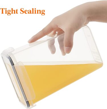 Банки для зберігання Lifewit з кришками 15 комплектів, контейнери для зберігання з універсальними кришками, герметична коробка для зберігання Кухонний органайзер з етикетками для зерна, борошна, цукру, пластівців на кухні, прямокутний без бісфенолу А (наб