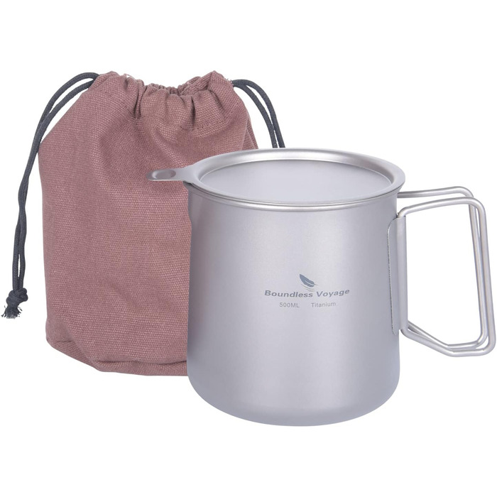 Мл Титановий чайник 120 мл і 180 мл Набір чашок з фільтром і кришкою Одношарова кавова кружка Садовий пікнік Набір чайників Портативний легкий туристичний посуд для кемпінгу на відкритому повітрі Ti3127D (Кружка 500 мл з фільтром і кришкою тільки Ti3125D-