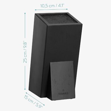 Блок для ножів з деревини акації із вставкою із щетини 25 см Navaris