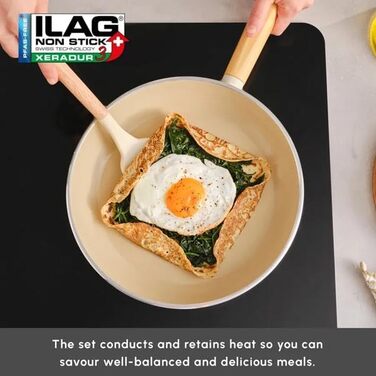 Набір каструль з антипригарним покриттям 7 предметів бежевий Swiss Crystal Karaca