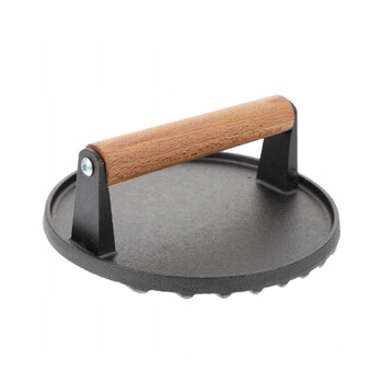 Прес для м'яса чавунний з дерев'яною ручкою 1,5 кг Ø20 см GRILLI 777185 Код: 012708