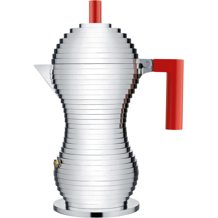 Кофеварка 300 мл металлик/красная Pulcina Alessi