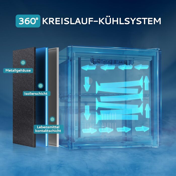 Міні-холодильник зі скляними дверцятами 37 л чорний EUHOMY