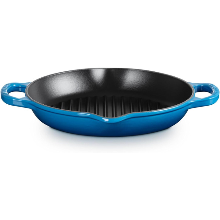 Чавунна сковорода-гриль кругла 26 см, синій Марсель Signature Le Creuset