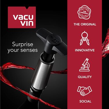 Вакуумная помпа для вина с пробками, набор 3 предмета Wine Saver Vacu Vin