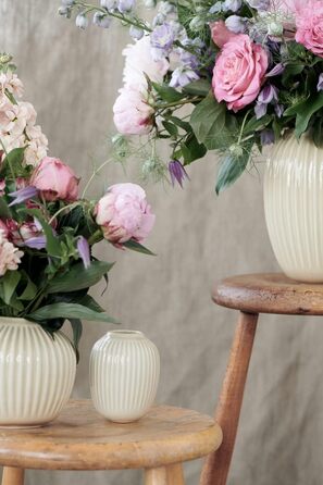 Порцелянова ваза Khler Hammershoi з канавками, сучасна ваза, кругла, цибулинна, ваза для квітів скандинавського дизайну, 13 см (H13 см, м'ята)