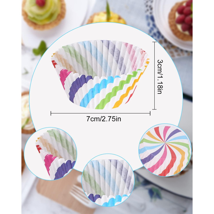 Набор из 300 бумажных формочек для мафинов, разноцветный Xespis