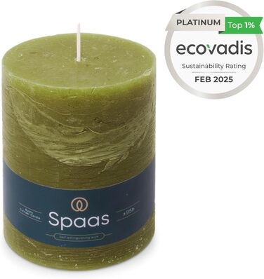 Свічка Spaas Rustic Pillar, 100/130 мм, 95 год, чорна (оливково-зелена)