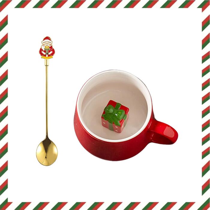 Красная рождественская кружка 350 мл, фарфор Xfeyaqlo