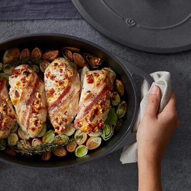 Кокотниця з кришкою 33 см овальна, сірий Springlane Kitchen