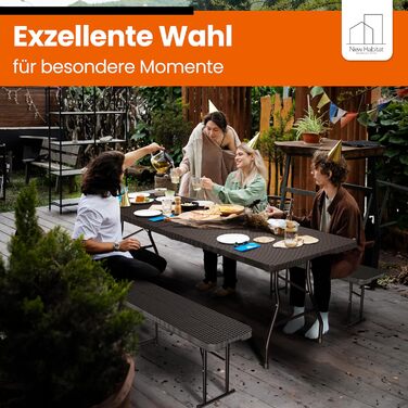 Складаний стіл для кемпінгу 180 х 75 см чорний NewHabitat