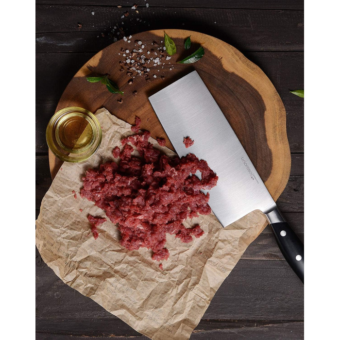 Нож для очистки овощей linoroso 9 см Нож для овощей Острые ножи для фруктов Кухонные ножи Маленькие кухонные ножи Поковки из немецкой углеродистой стали Эргономичная ручка с элегантной подарочной коробкой - серия Classic (7,5-дюймовый нож для мясника)