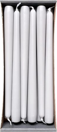 Конічних свічок 2.3 x сертифіковані RAL, без протікання та диму, час горіння приблизно 8 годин прикраса столу та свічник (25 см, світло-сірий), 12