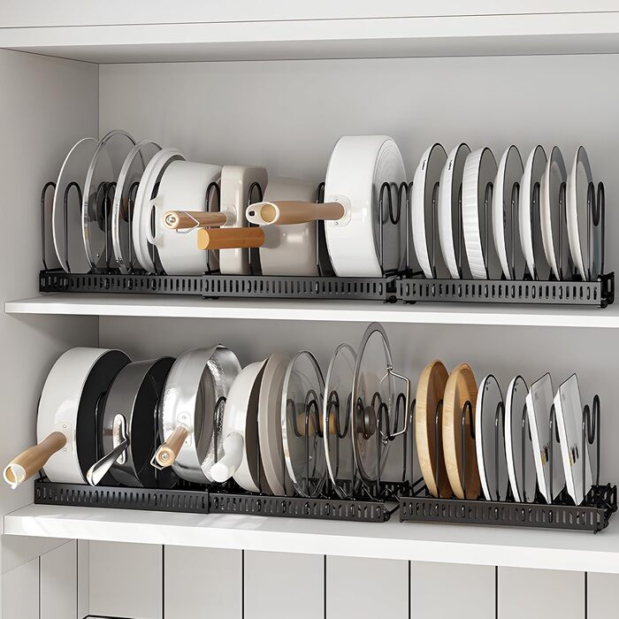 Підставки для посуду з 14 регульованими відділенями чорний ZLPBAO