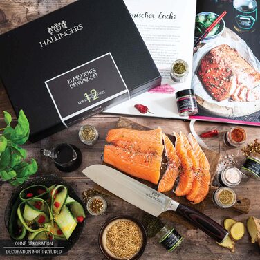 Класичний набір спецій Hallingers - Подарунковий набір спецій ручної роботи, 12 спецій з усього світу (Набір) - Літній подарунок та ідеальний подарунок для барбекю День народження, вітання, новоселення, річниця, вільний час Класичні спеції., 12 спецій (73