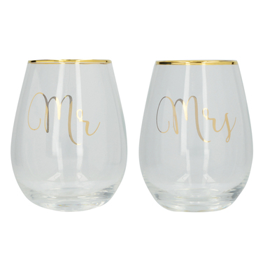 Набір склянок CreativeTops MR AND MRS, 590мл, 2 шт.