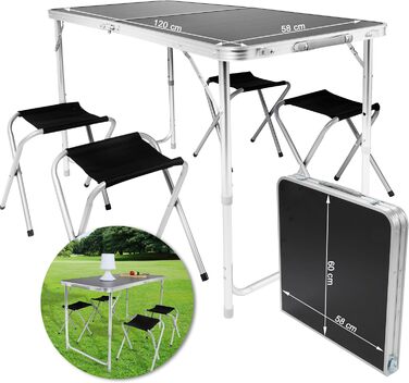 Стіл та стільці для кемпінгу чорний GOODS+GADGETS